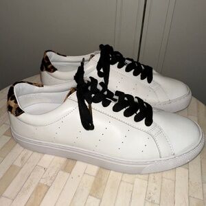 J. Crew Saturday sneakers with leopard calf hair detail